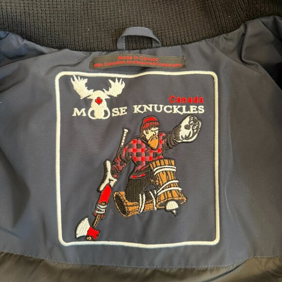 Moose Knuckles Women's Ladriere Bomber Jacket Size M in True Navy - Picture 5 of 7